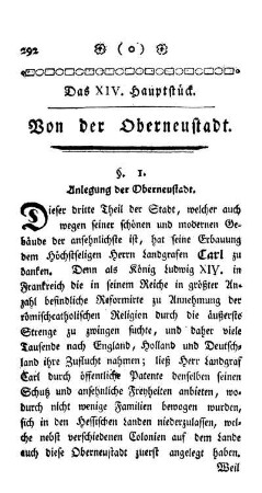 Das XIV. Hauptstück. Von der Oberneustadt