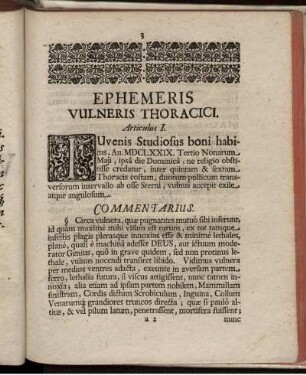 Ephemeris Vulneris Thoracici. Articulus I - LIV