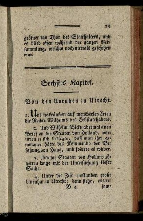 Sechstes Kapitel. Von den Unruhen zu Utrecht.