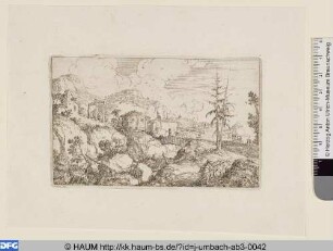 Landschaft mit Rundtempel