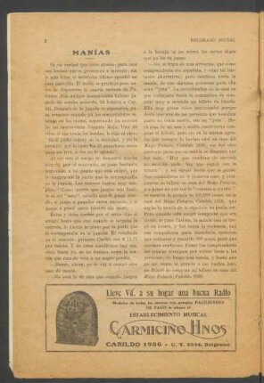 Manías : Mago Palacio, Cabildo 1938.