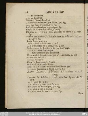 Belles Lettres, Mèlanges Litteraires et critiques.
