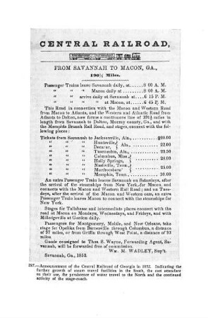 288. Schedule and announcement of Leech's Line between Philadelphia and Pittsburgh. - 12mo. Adv. Amer. 1851