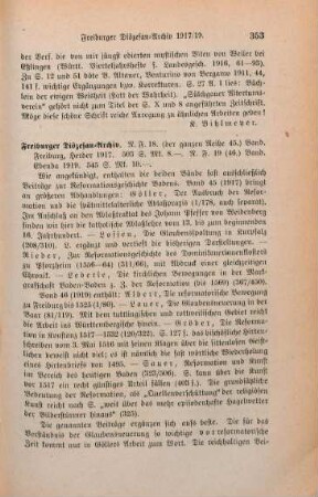 353-354 [Rezension] Freiburger Diözesan-Archiv, N.F. 18. Band