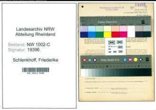 Entnazifizierung Friederike Schlenkhoff, geb. 01.09.1891 (Kontoristin)