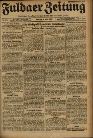 Erste Ausgabe vom Sonntag, den 06. Mai 1923.