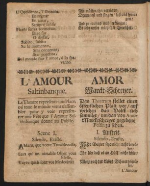 L'Amour Saltinbanque = Amor Marckt-Schreyer