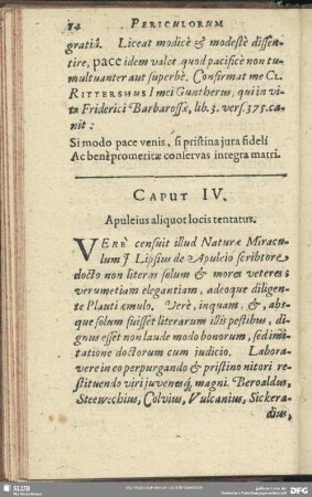 Caput IV. Apuleius aliquot locis tentatus