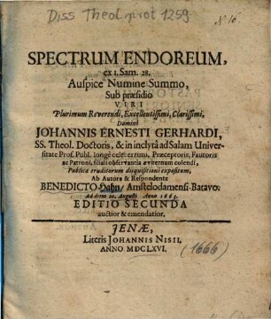 Spectrum Endoreum : ex 1. Sam. 28.