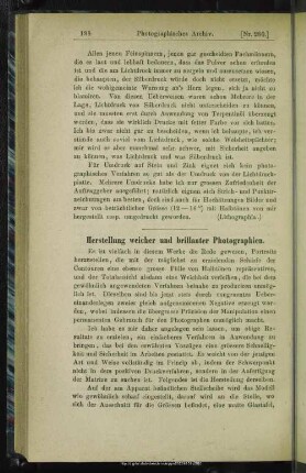 Herstellung weicher und brillanter Photographien