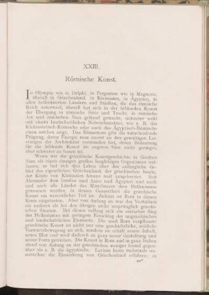 XXIII. Römische Kunst.