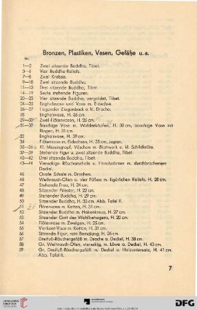 Bronzen, Plastiken, Vasen, Gefäße u. a. (Nr. 1 - 61)