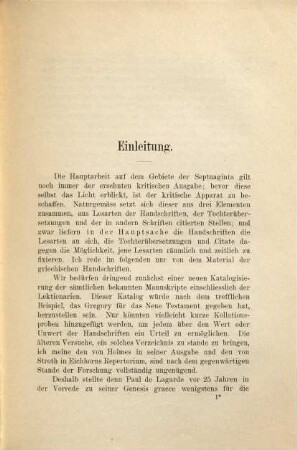 Analecta zur Septuaginta, Hexapla und Patristik