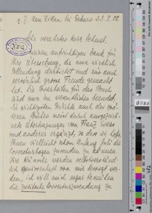 Brief an Richard Dehmel
