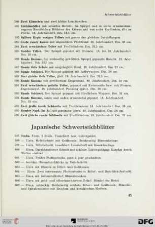 Japanische Schwertstichblätter (Nr. 597-748)