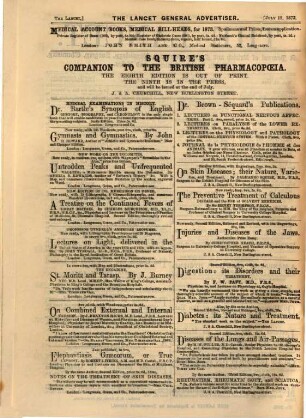 The lancet. 1873, [4.] Advertiser