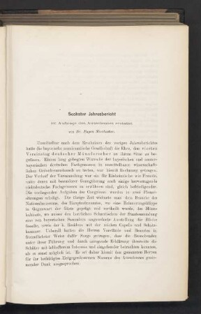 Sechster Jahresbericht
