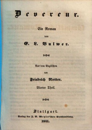 Devereux : Ein Roman, 4