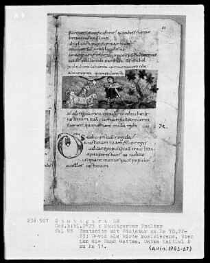 Der Stuttgarter Bibelpsalter — David als Hirte, Folio 83recto