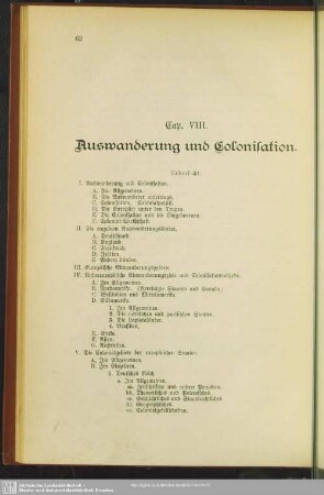 Auswanderung und Colonisation