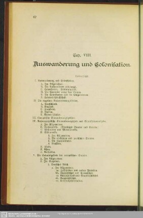 Auswanderung und Colonisation