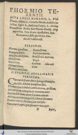 Phormio Terentii.