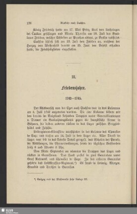 18. Friedensjahre