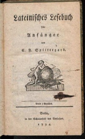 Lateinisches Lesebuch für Anfänger