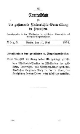 Ministerium der geistlichen etc. Angelegenheiten