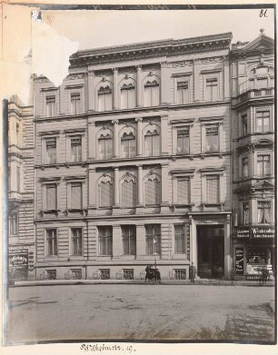 Wohnhaus Wilhelmstraße 19, Berlin-Mitte: Ansicht (aus: Julius Kohte, Alt-Berlin, Bauwerke in Berlin und Charlottenburg, aufgenommen 1907-1914)