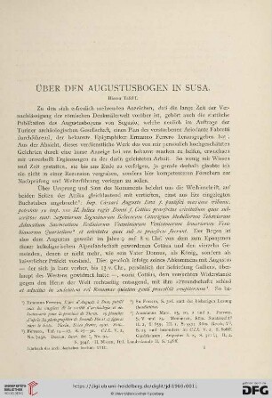 Über den Augustusbogen in Susa