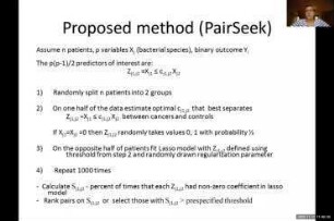 Identifying prognostic pairwise relationships among bacterial species in microbiome studies