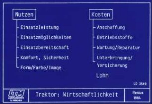 Traktor: Wirtschaftlichkeit