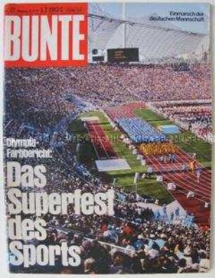 Wochenzeitschrift "BUNTE" zur Eröffnung der Olympischen Spiele in München