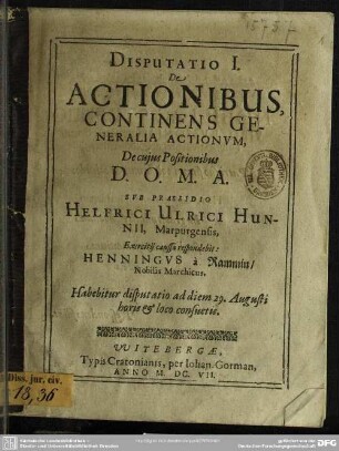 Disputatio V. de ultima, de publicis judiciis