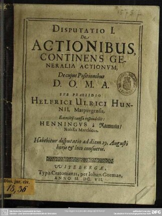 Disputatio V. de ultima, de publicis judiciis