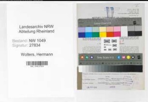 Entnazifizierung Hermann Wolters , geb. 16.02.1896 (Bahnsekretaer)