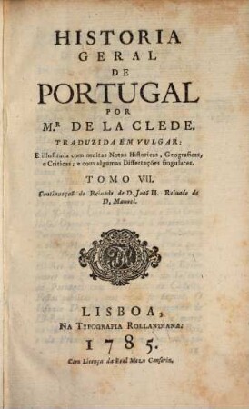 Historia Geral De Portugal, 7. Continuaçaõ do Reinadon de D. Joaõ II. Reinado de D. Manoel