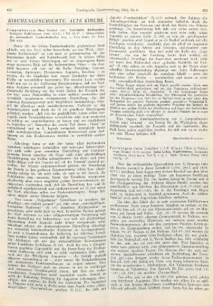 425-426 [Rezension] Campenhausen, Hans von, Lateinische Kirchenväter