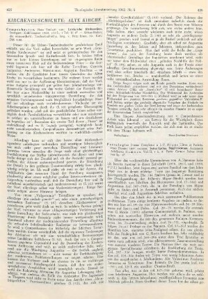 425-426 [Rezension] Campenhausen, Hans von, Lateinische Kirchenväter