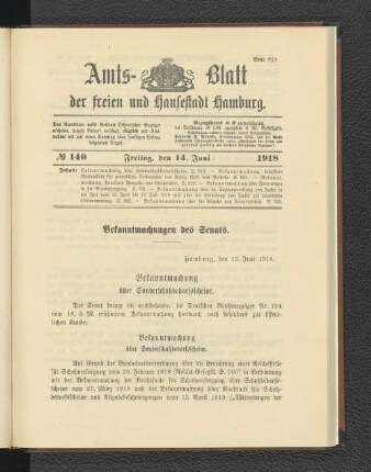 No. 140, 14. Juni 1918