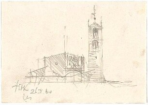 Gsaenger, Gustav; Fischen / Allgäu (Bayern); Ev. Kirche zum Guten Hirten, Pfarrhaus - Studie