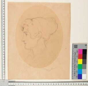 Brustbild Louise Stockhausen im Profil nach links blickend