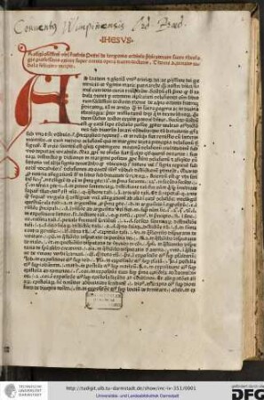Tabula operum Thomae Aquinatis