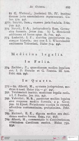 Medicina legalis (Nr. 3774 - 3811)