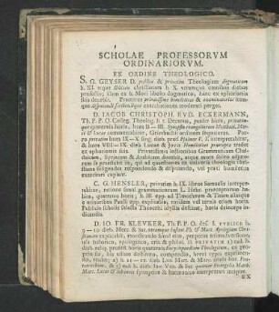 Scholae Professorvm Ordinariorvm.