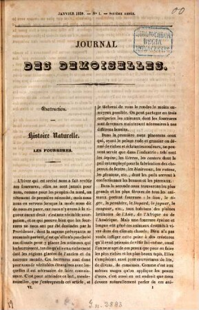 Journal des demoiselles. 6. 1838
