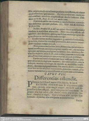 Caput VIII. Differentias ostendit