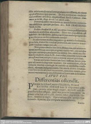 Caput VIII. Differentias ostendit