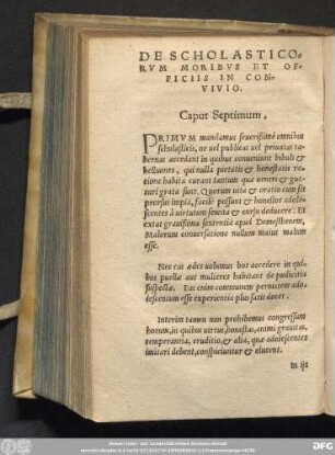 De Scholasticorum Moribus Et Officiis In Convivio. Caput Septimum.